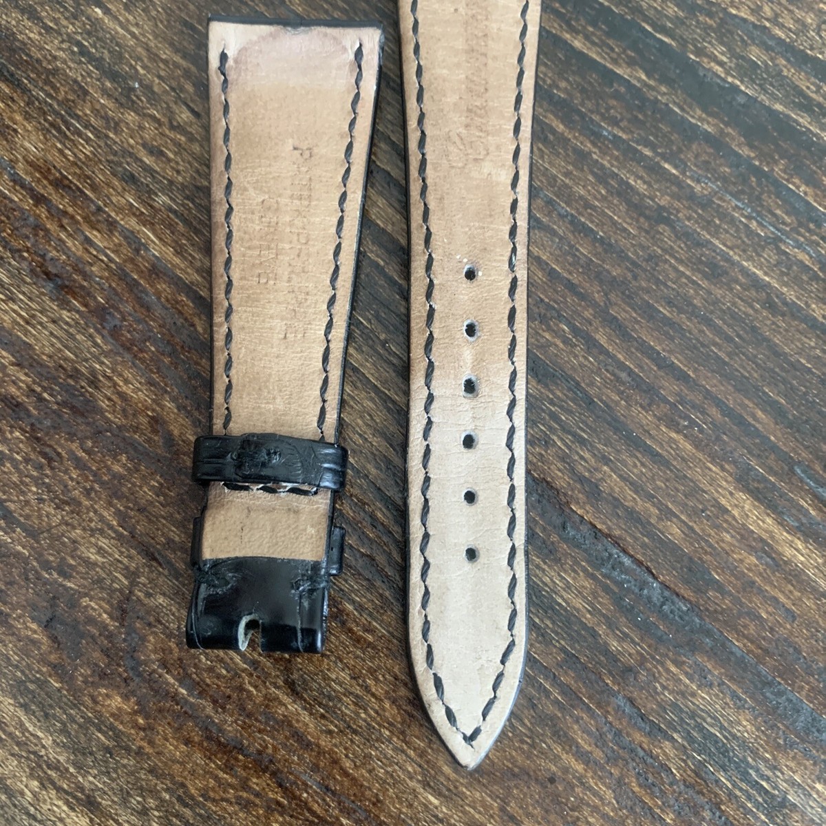 Patek Philippe レザーベルト ブラック　クロコ パテックフィリップ PATEK PHILIPPE 純正 レザーベルト ブラック