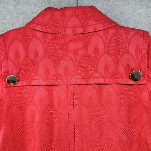 Marc by Marc Jacobs Long Jacket Women's S Red 100% Cotton Collared Long Sleeves - Picture 7 of 24