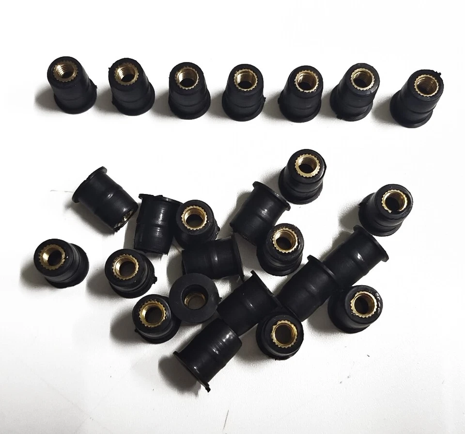 25*Tuercas de goma para pozo M5 para motocicletas canoa barcos carrocería carenado pernos parabrisas Foto 4 de 4