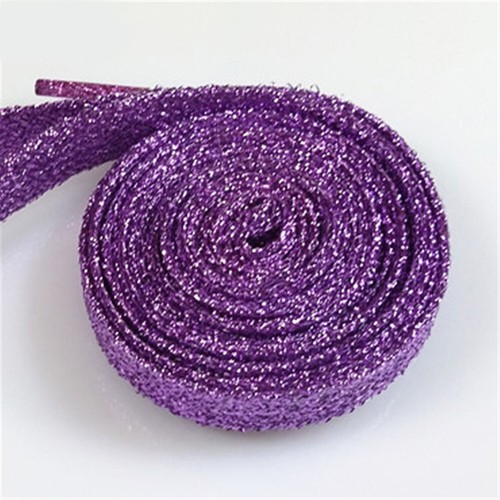 Unisex Flat Glitter Shoelaces Shiny Bootlaces Sneakers Shoe Laces Ropes Strings - Picture 38 of 54