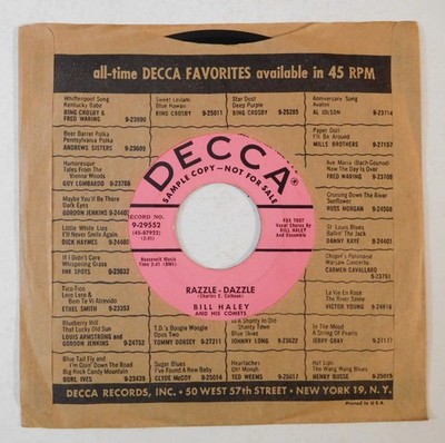 promo BILL HALEY Razzle Dazzle Two Hound Dogs DECCA 45 excellent rockabilly