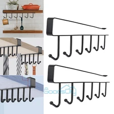 2-Pack Under-Shelf Mug Holder Rack – Kitchen Cabinet Coffee Cup Storage Hooks**