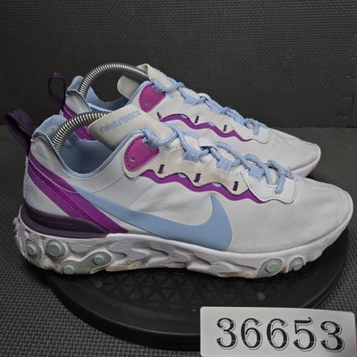 Nike React Element 55 Shoes Womens Size 10.5 White Running Sneakers BQ2728-008
