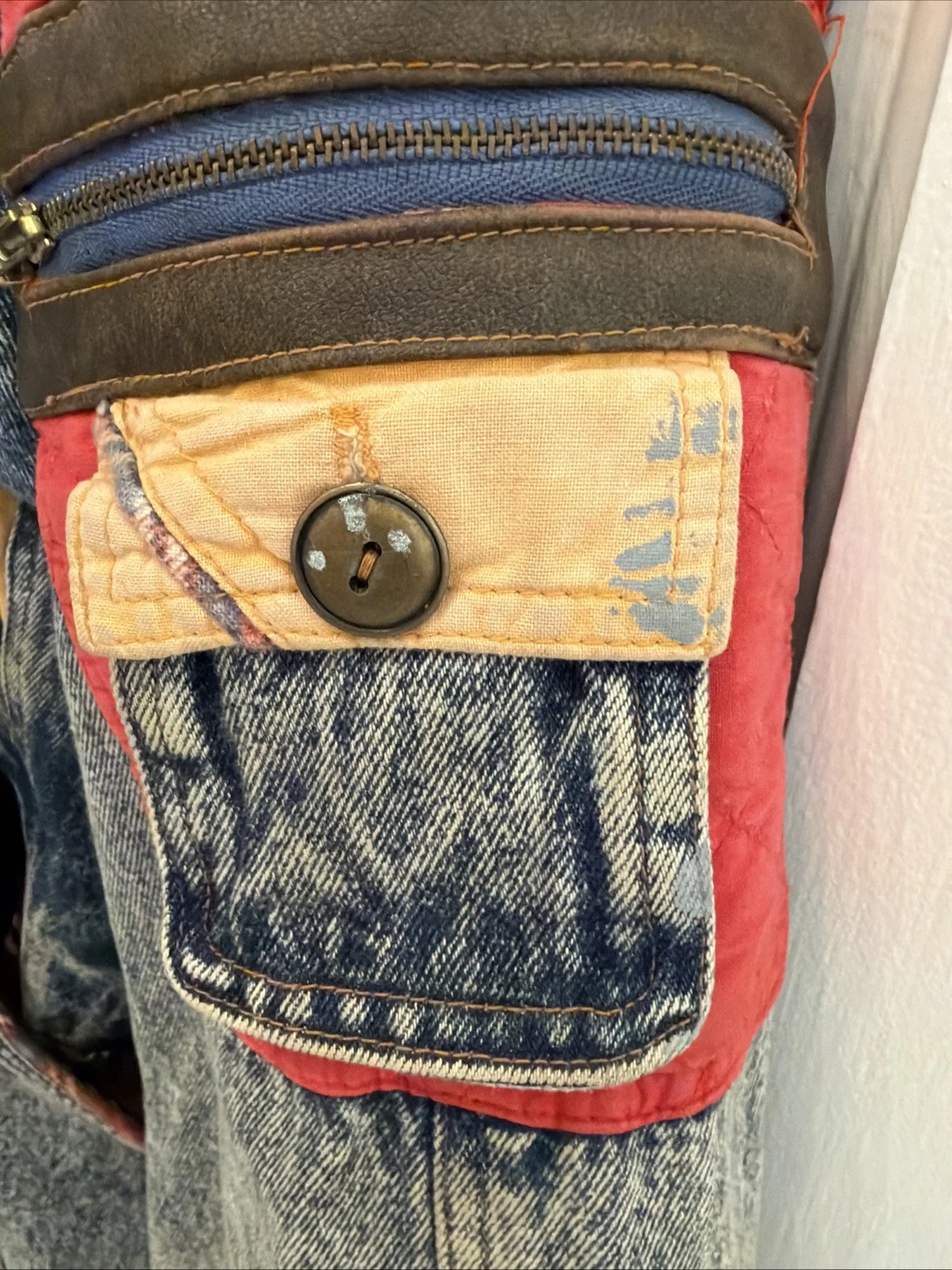 Rare Vintage “Current Seen” Acid Washed Denim Jacket 70s/80s Plaid Lining - product detail image 6