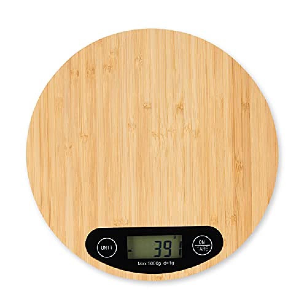 Relaxdays Bilancia Digitale 20x20cm Bambù - Display LCD e Funzione Tara