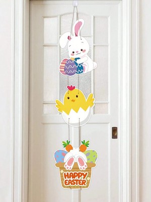 Frohe Ostern Hase Tür Hängeschild Hase Küken Ei Frühling Türdeko