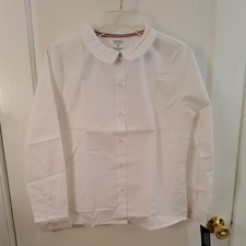 NWT 18 White Peter Pan Collar Blouse, Girls 16, L/S, School, Casual or Dressy