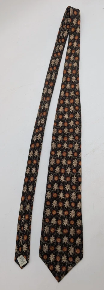 Corbata clásica de seda negra beige naranja verde Gap para hombre Foto 4 de 4