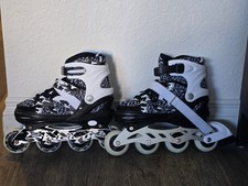 Kuxuan Boys Large Adjustable Inline Skates 3y - 6y Mint Condition White  Black