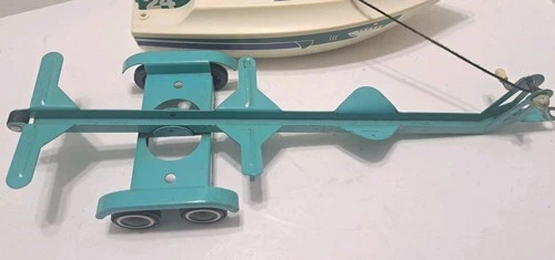 Vintage Tonka Pressed Steel Toy Truck Boat Trailer With Playmobil Boat