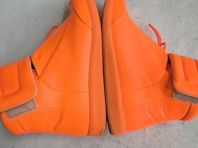 Maison Margiela Future Men 8 41 Neon Orange Leather High Top