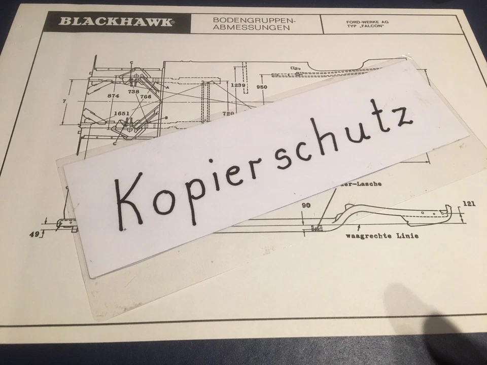 Ford "Falcon" - orig. Blackhawk Maßplan Bodengruppe - Bild 1 von 1