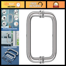 Polished Chrome 6" Tubular Back-to-Back Shower Door Handle, 3/4" Pull Handles, F
