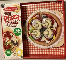 Melissa  Doug Wooden Pizza Paddle Playset 34 Pieces Preschool Pretend Play