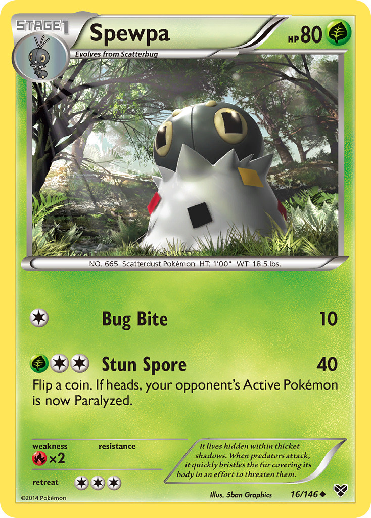 SPEWPA 16/146 UNCOMMON XY POKEMON HEAVILY PLAYED