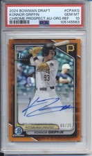Konnor Griffin 2024 Bowman Chrome Draft Orange Refractor RC AUTO 1st 5/25 PSA 10