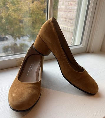 NEW* ECCO SHAPE 35 MOD BLOCK HEELS WOMEN S SIZE 38/ 7 US SUEDE PUMPS SHOES NWOB