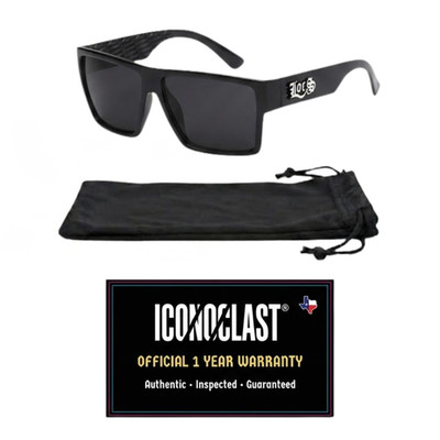 Locs 91246 Black Flat Top Sunglasses with Iconoclast 1-Year Warranty - Authentic