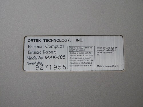 Rare Vintage Ortek MAK-105 Enhanced Keyboard – Apple Style - Afbeelding 5 van 9