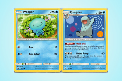 Wooper & Quagsire, Evolution Line, 2 Card Set, Dragon Majesty