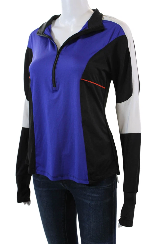 Top deportivo Lucky In Love para mujer cuello alto cuarto cremallera multicolor talla M Foto 2 de 4