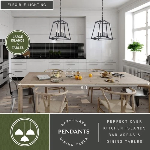 Vaxcel Lighting P0310 Hayes 4 Light 16"W Pendant - Black - Picture 10 of 11