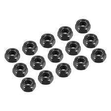 20Pcs M8x1.25mm Hex Nylon Inserted Self-Lock Nut Fastener Carbon Steel Black