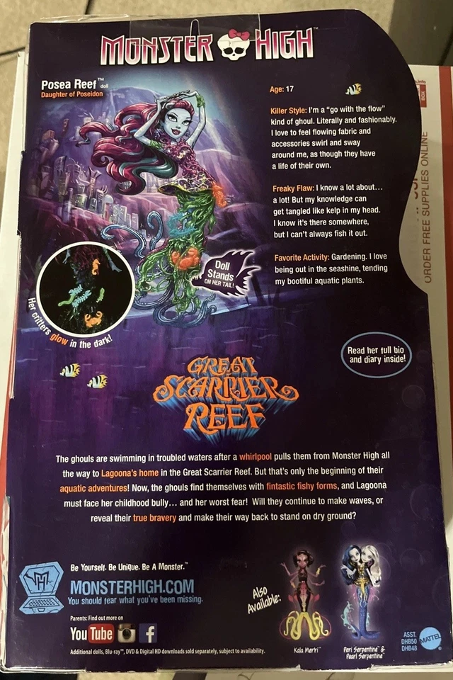 Muñeca Monster High Great Scarrier Reef Down Under Ghouls Posea Reef brilla en la oscuridad Foto 2 de 4