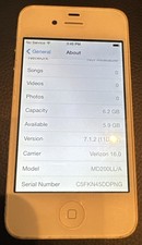 iPhone 4 White Verizon A1349 8GB CDMA Fast Ship Very Good Used IOS 7.1.2
