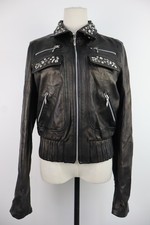 VIA DELLE PERLE VDP GIUBBINO GIACCA PELLE DONNA 46 CASUAL JACKET ITALY VINTAGE