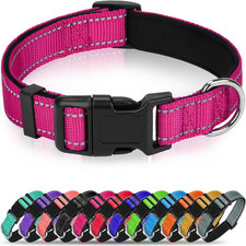 Reflective Dog Collar, Soft Neoprene Padded Nylon Pet Collar with Quick-Release