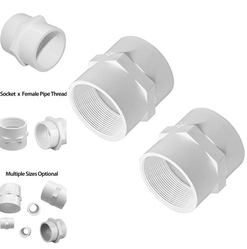 PVC Pipe Fitting Adapter 2 Inch Slip Socket x NPT Female Thread Schedule 40