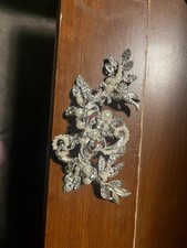 Silver wedding hair clip with crystals and pearls, new, unused