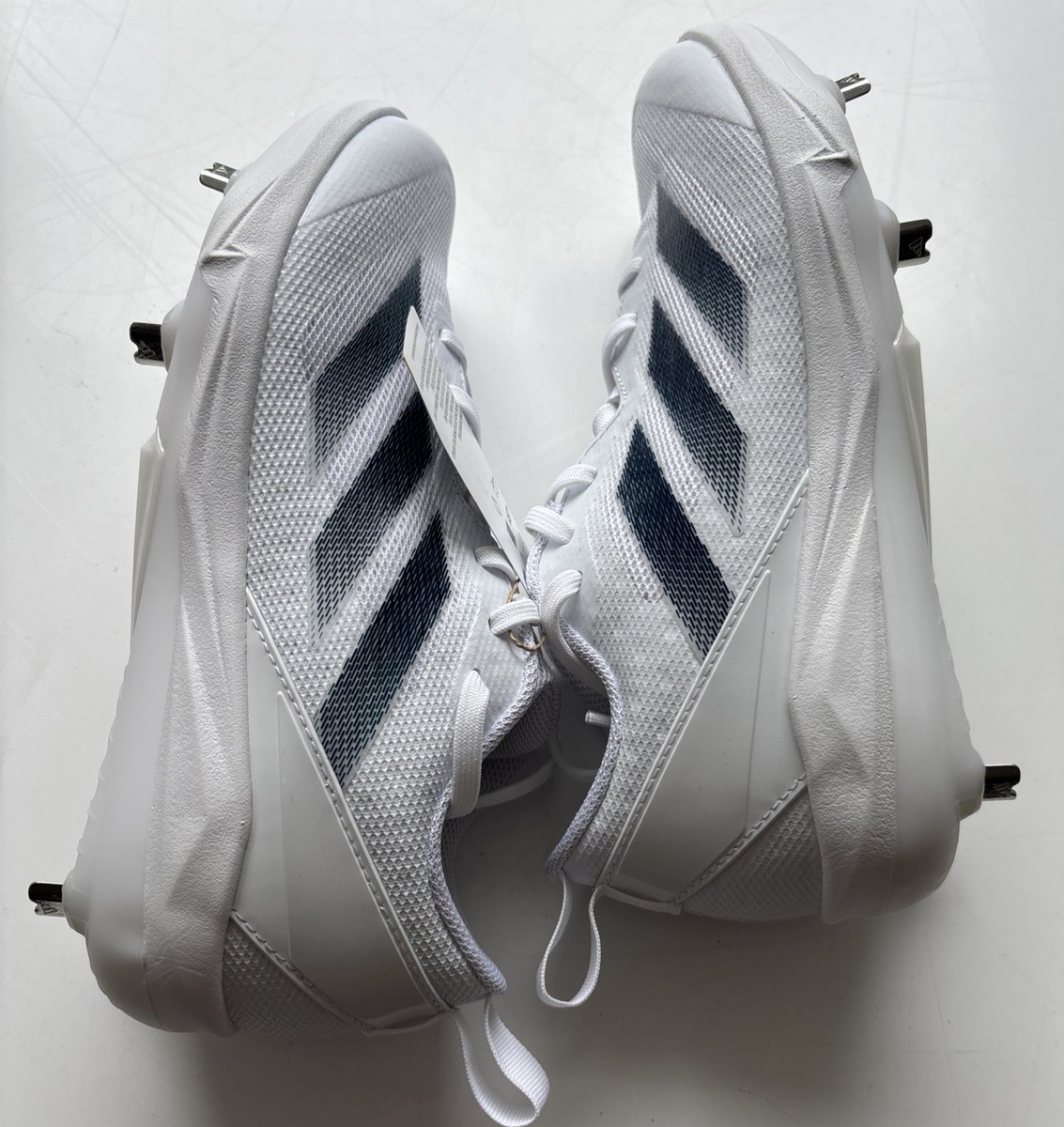 Adidas Adizero Instinct Softball Shoes Metal Cleats White Navy