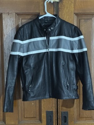 GENUINE BLACK LEATHER JACKET . Size L Men. XELEMENT Advanced Motorcycle Gear