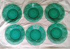 (6) Princess House #5229 Emerald Scalloped Luncheon 8” Green Plate,  Rare Set — photo 1