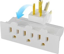 Elecan 3-Outlet Rotating Plug Wall Outlet Extender, 180 Degree Swivel Power... 