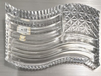 Waterford Crystal Clear American Flag Paperweight Decorative Glass, C10