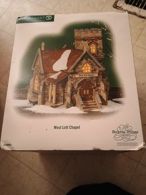 Department 56 Dickens Village West Lott Chapel Lighted w/Box #799993