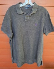 Polo Ralph Lauren Mens XL Stretch Mesh Dark Gray Short Sleeve Cotton Polo Shirt