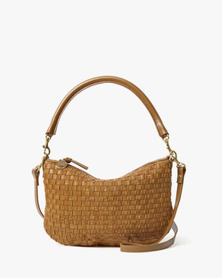 Clare V. Petit Moyen Messenger Handbag in Sequoia Woven Checker, New with Tags