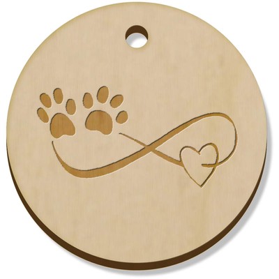 11 x 34mm 'Infinity Paws' Holz Anhänger/Charms (PN00044808)