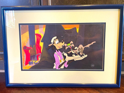 The Walt Disney Company Goof Troop Goofy Framed Production Cel w/ COA 1992