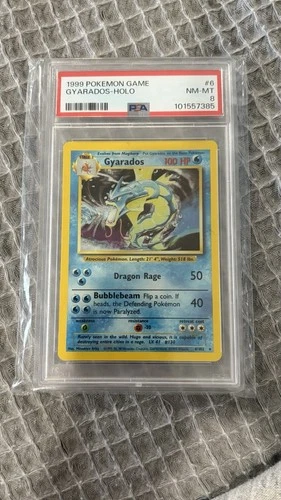 Pokémon 1999 Base Set Gyarados Holo Rare PSA 8 Wizards of the Coast 6/102