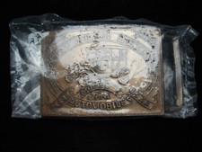 OJ11173 NOS VINTAGE 1970s  HENRY FORD DETROIT AUTOMOBILES  BELT BUCKLE