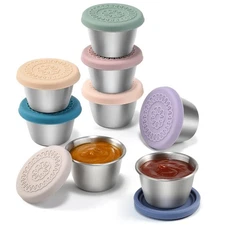 [8 Pack] Salad Dressing Container To Go, 2.4oz Small Condiment Containers wit...