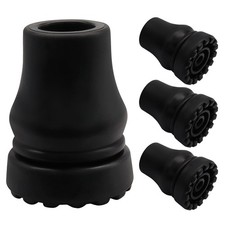 4 Pack 5/8 Inch Rubber Cane Tips, Black Heavy Duty Walking Cane Tips for Seni