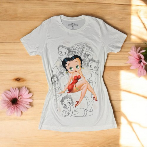 Universal Studios Hollywood Betty Boop Cartoon T-Shirt Biker Love Flirty Size M
