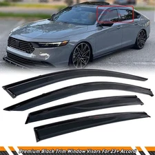 FOR 2023-2025 HONDA ACCORD PREMIUM BLACK TRIM WINDOW VISOR RAIN GUARD WITH Upgra
