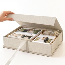 Photo Storage Box 8x10, Memory Box - Beige